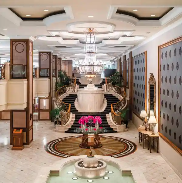 Lobby interior at The Langham Melbourne featured in a PHI active air purification case study